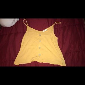 Mustard tank top with buttons